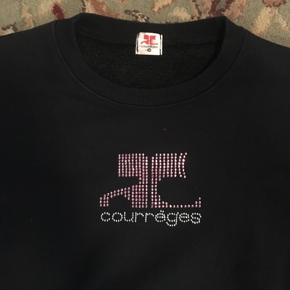 black courreges sweatershirt